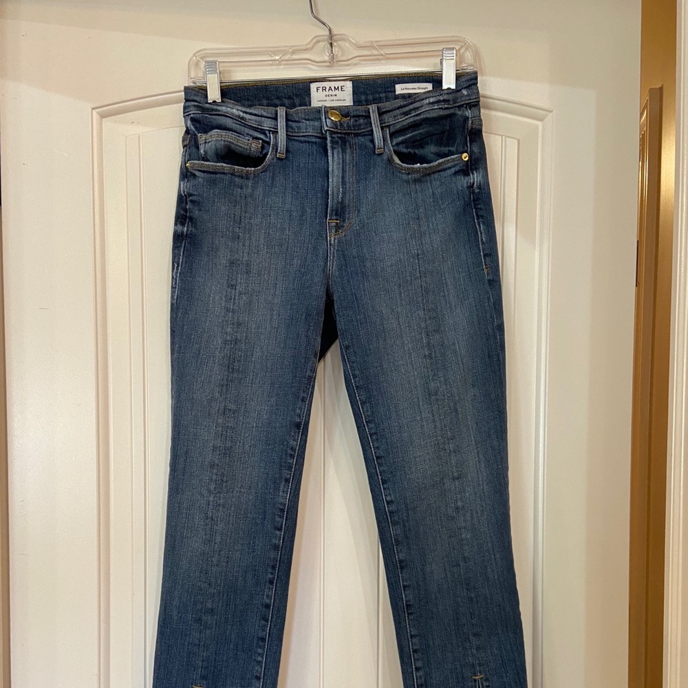 Frame Jeans- Nouveau Straight with split hem.